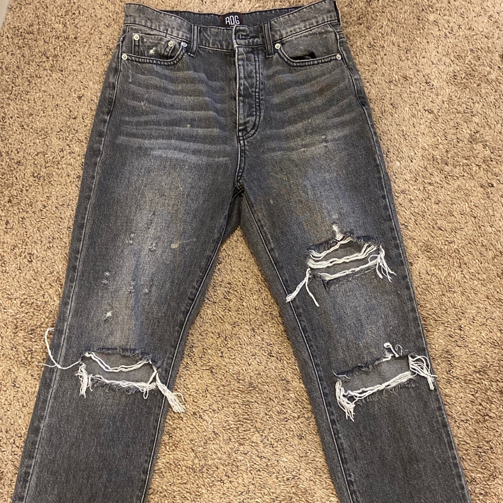 BDG HIGH-WAISTED SLIM STRAIGHT JEAN- washed black